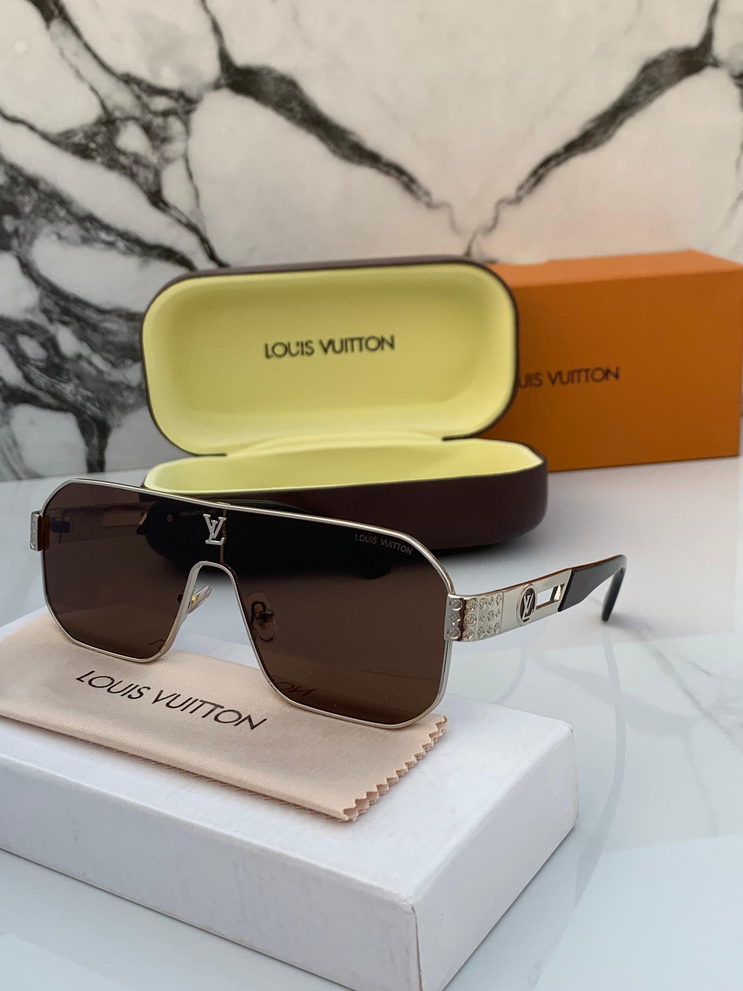 Branded LV 129 silver brown  Sunglasses (With Original Kit)