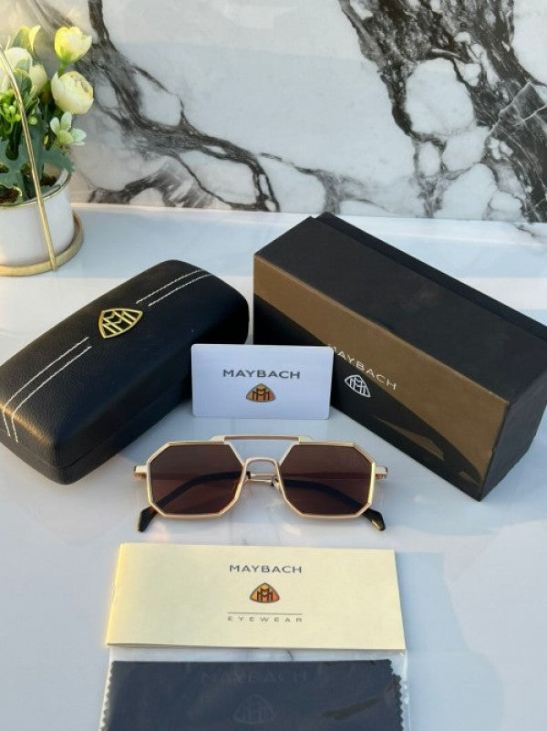 Branded  Sunglasses  hexagonal gold brown (With Original Kit)