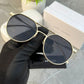 Branded Mj Metal Frame Gold Black Sunglasses (With Original Kit)