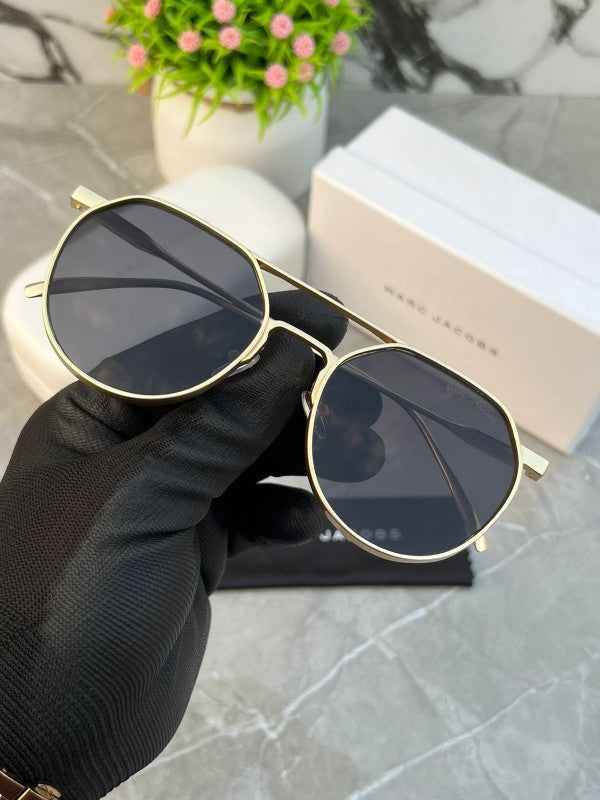 Branded Mj Metal Frame Gold Black Sunglasses (With Original Kit)