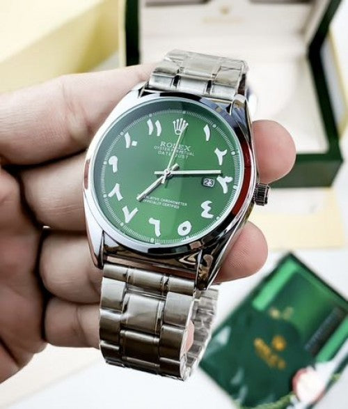 Rlx Arbic Silver Green Men Watch