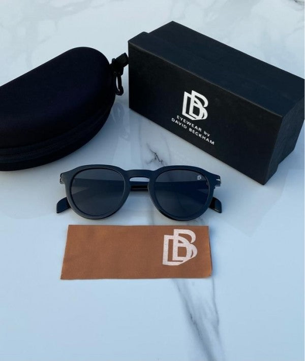 Branded Db Round Full Black Sunglasses  (With Original Kit)