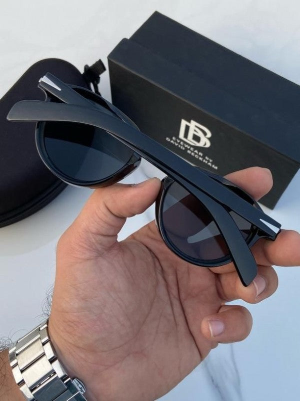 Branded Db Round Full Black Sunglasses  (With Original Kit)