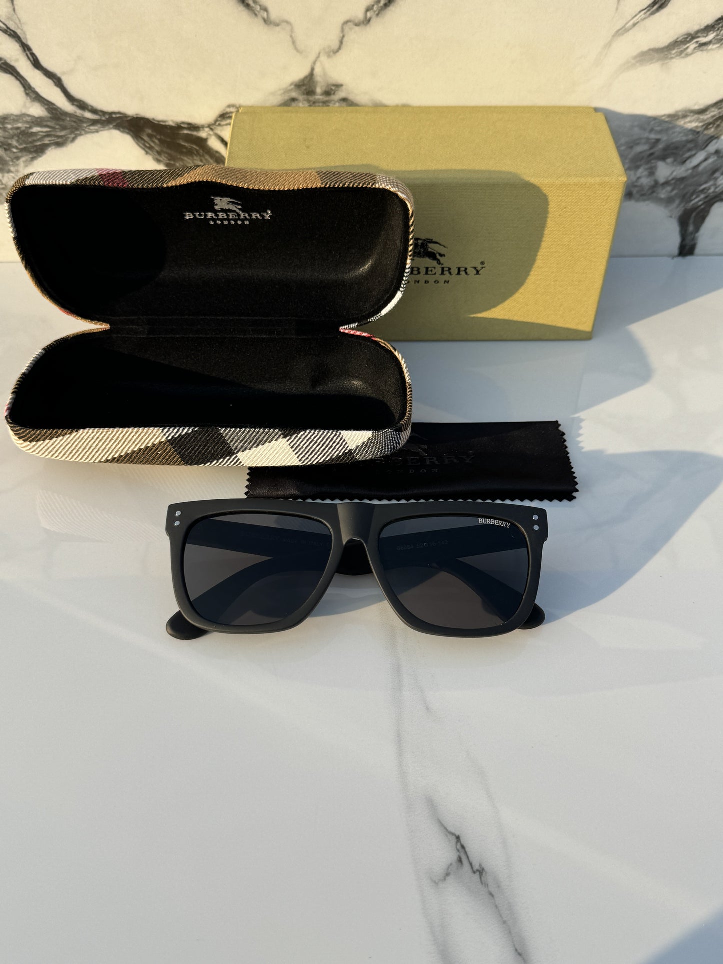 Branded  BURBERY Full Black Sunglasses (With Original Kit)