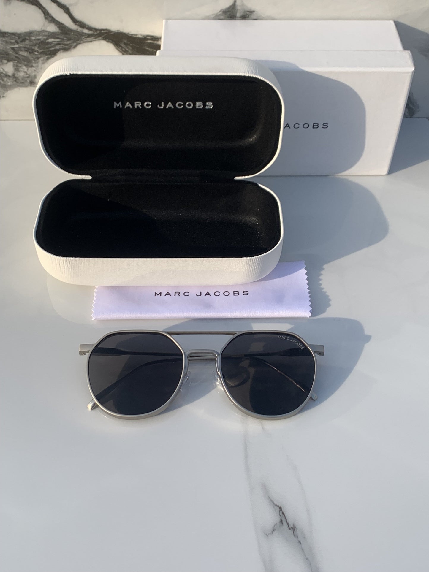 Branded  MJ Silver Grey Sunglasses (With Original Kit)