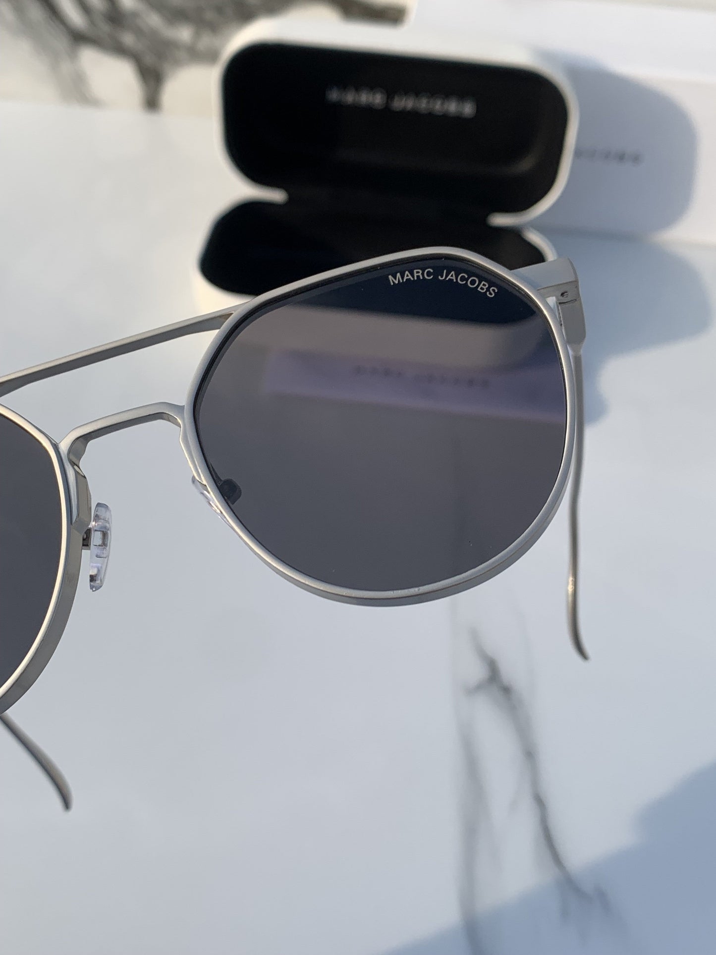 Branded  MJ Silver Grey Sunglasses (With Original Kit)