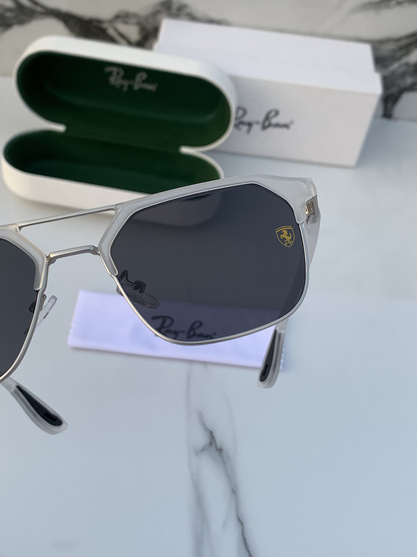 Branded  RB White Black Sunglasses (With Original Kit)