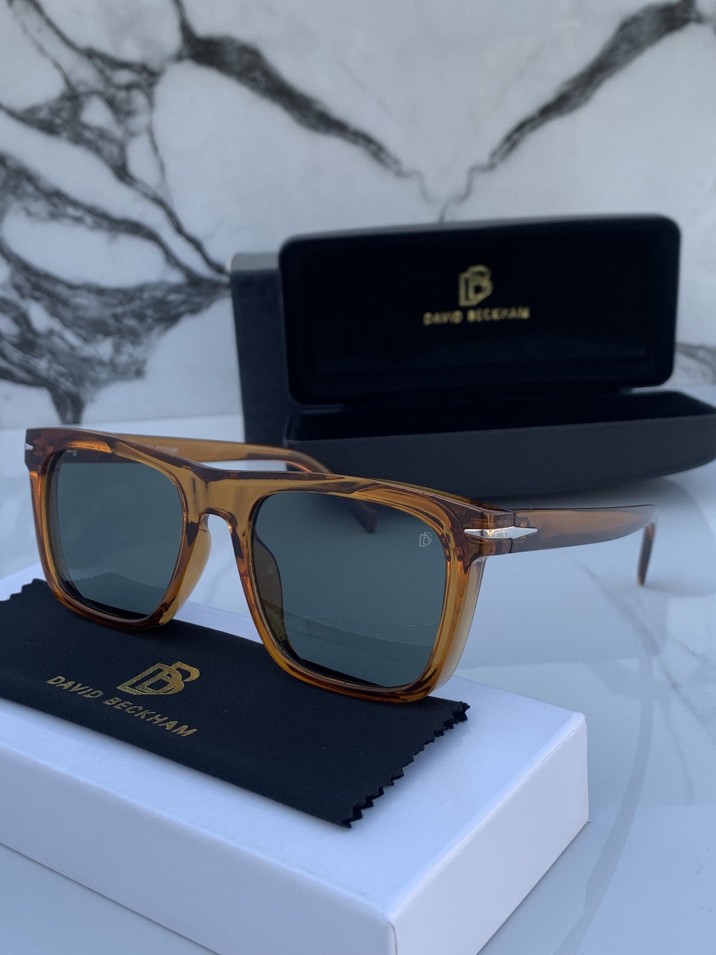 Branded  DB Brown Sunglasses Grey (With Original Kit)