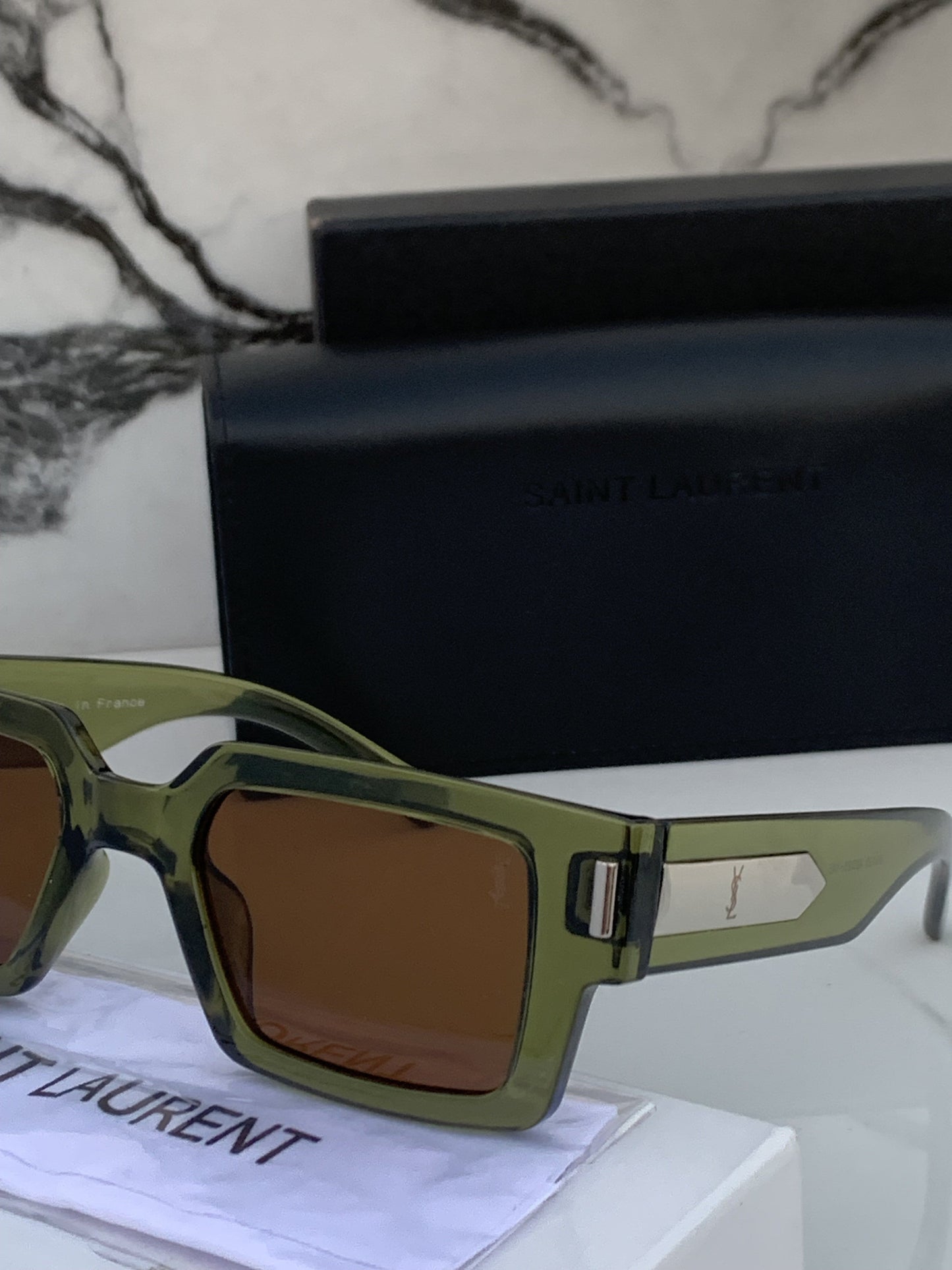 Branded  Ys sant laurent green Sunglasses (With Original Kit)