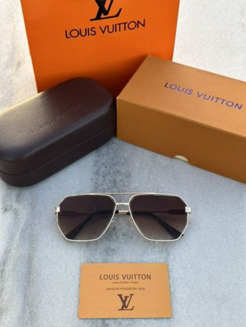 Branded Lv Gold Brown Sunglasses FT (With Original Kit)