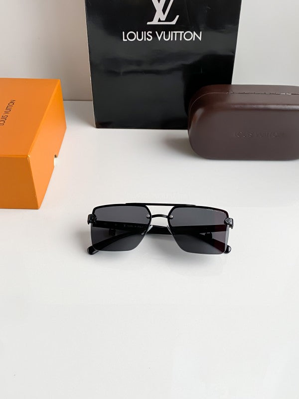 Branded  Lv Gold Black Sunglasses Bt (With Original Kit)