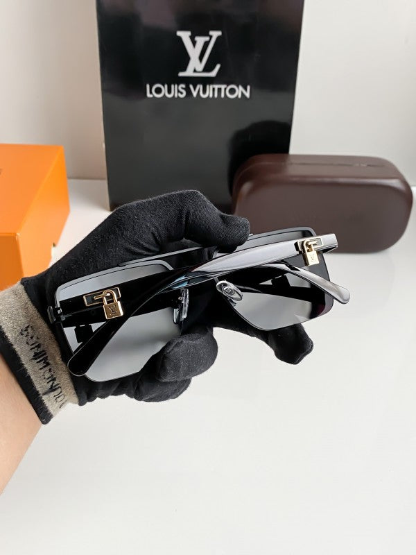 Branded  Lv Gold Black Sunglasses Bt (With Original Kit)