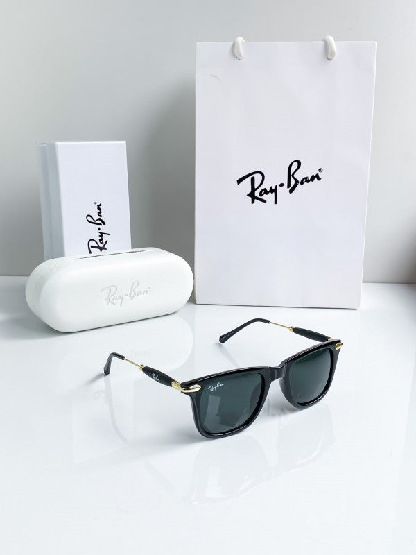 Branded  RB Gold Black Sunglasses (With Original Kit)