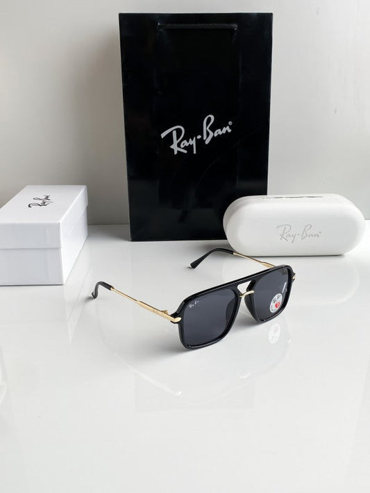 Branded Rb Black Gold Sunglasses Bt (With Original Kit)