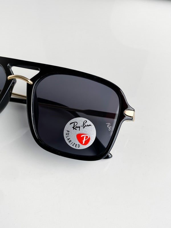 Branded Rb Black Gold Sunglasses Bt (With Original Kit)