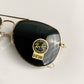 Branded Rb Gold Black Aviator Sunglasses (With Original Kit)