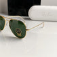 Branded Rb Gold Green Aviator Sunglasses Bt (With Original Kit)