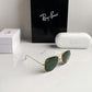 Branded Rb Gold Green Aviator Sunglasses Bt (With Original Kit)