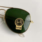 Branded Rb Gold Green Aviator Sunglasses (With Original Kit)