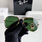 Branded Rb Gold Green Aviator Sunglasses (With Original Kit)