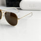 Branded Rb Gold Brown Aviator Sunglasses Bt (With Original Kit)