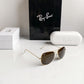 Branded Rb Gold Green Aviator Sunglasses Bt (With Original Kit)