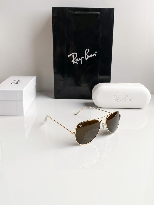 Branded Rb Gold Green Aviator Sunglasses Bt (With Original Kit)