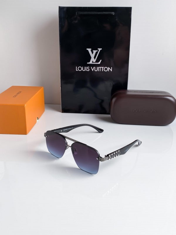 Branded Lv Blue Silver Sunglasses Bt (With Original Kit)