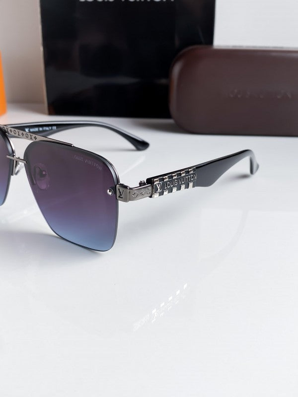 Branded Lv Blue Silver Sunglasses Bt (With Original Kit)