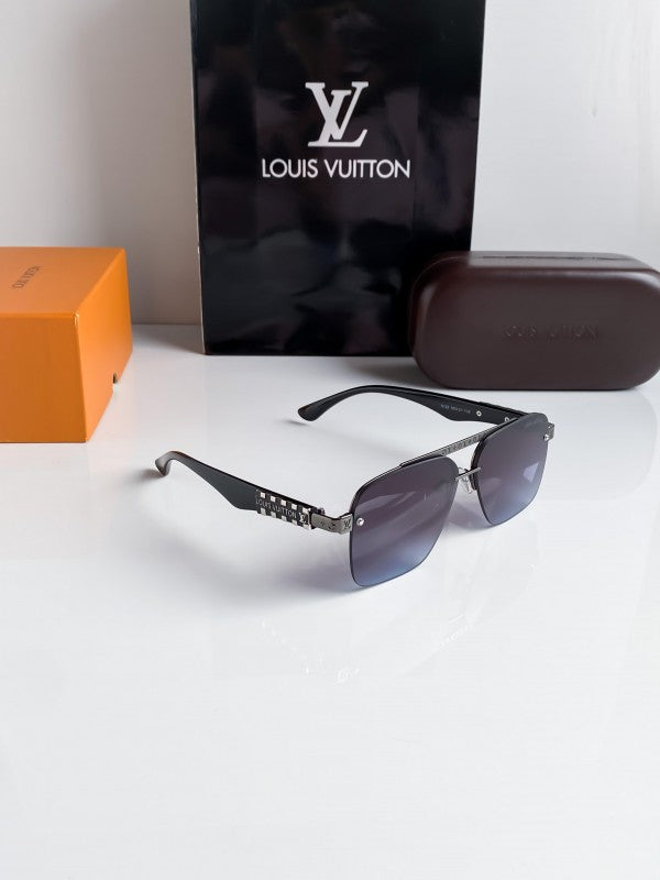 Branded Lv Blue Silver Sunglasses Bt (With Original Kit)