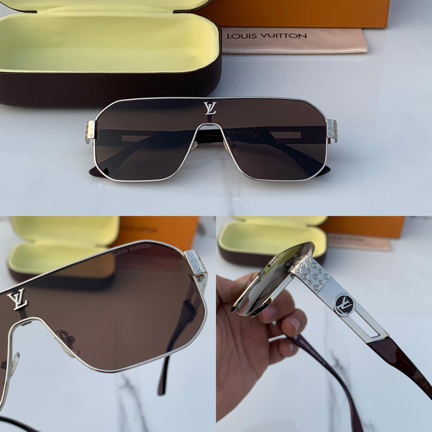 Branded LV 129 silver brown  Sunglasses (With Original Kit)