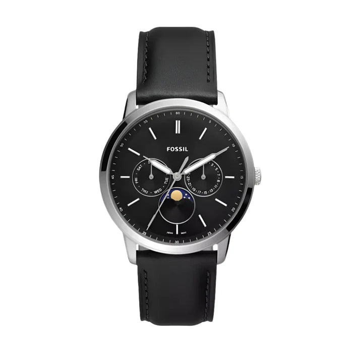 Neutra Moonphase Black Leather Strap Watch | FS5904