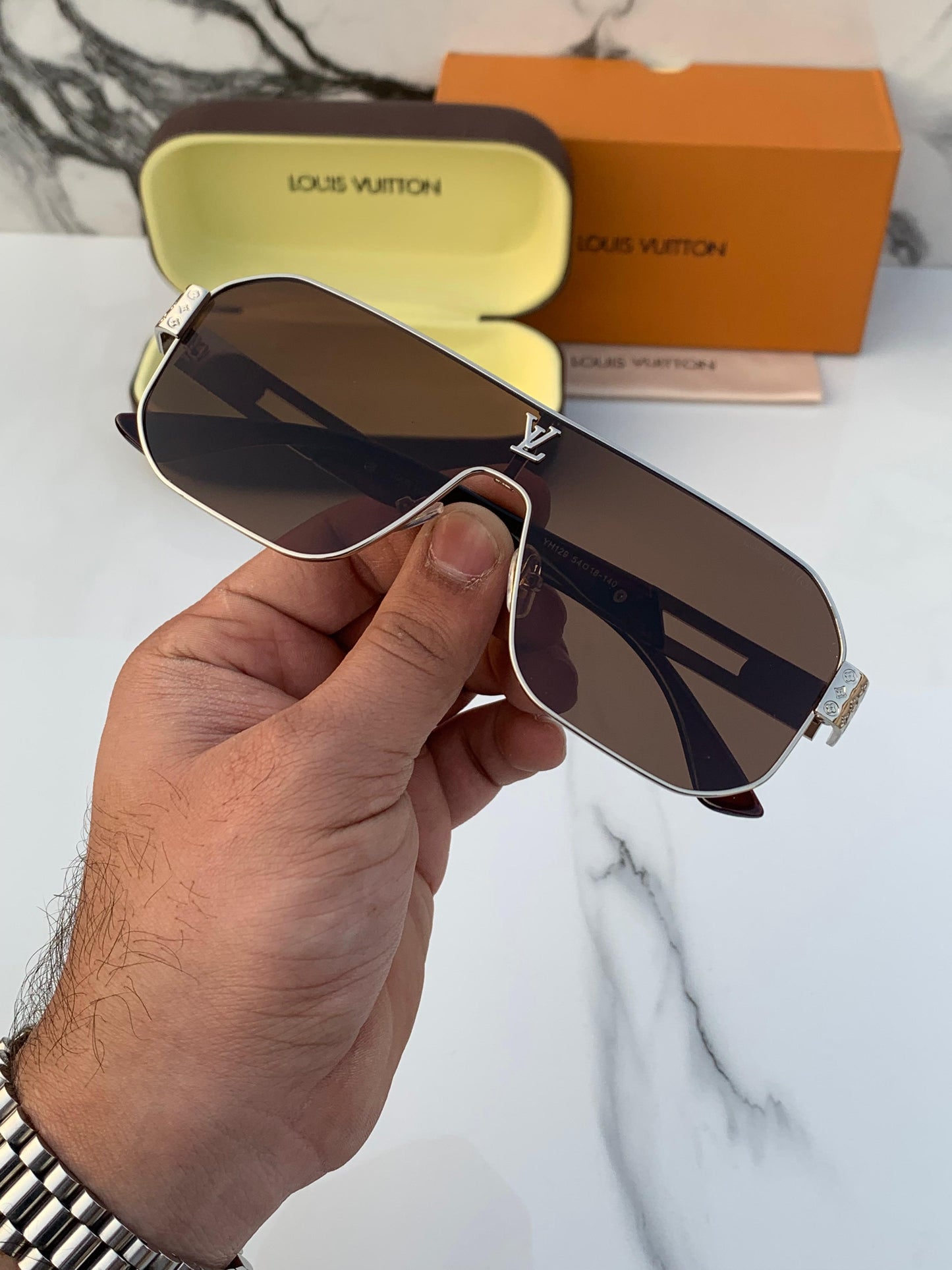 Branded LV 129 silver brown  Sunglasses (With Original Kit)